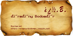 Örmény Bodomér névjegykártya